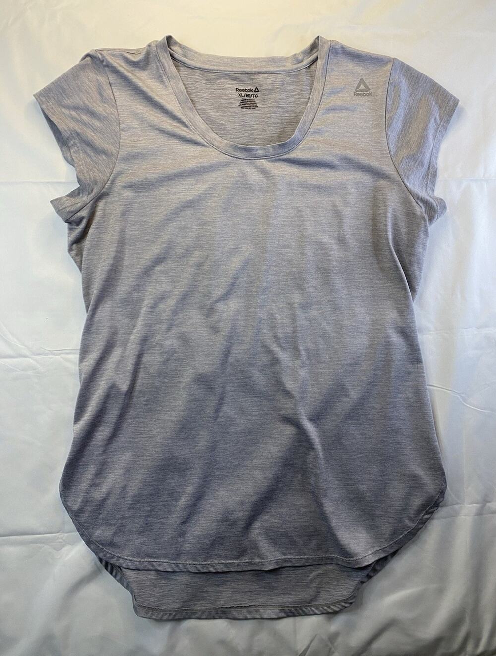 Reebok Lightweight Stretch Scoop Neck Short Sleeve Gym T-Shirt Gray XL